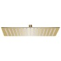Cabezal ducha efecto lluvia acero inox cuadrado dorado 40x40 cm