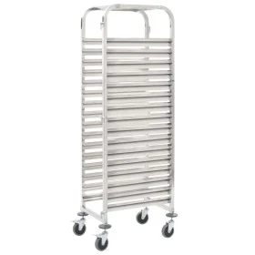 Kitchen trolley with 16 stainless steel trays 38x55x163 cm by vidaXL, Kitchen and dining carts - Ref: Foro24-50920, Price: 20...