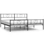 Estructura de cama cabecero y estribo metal negro 193x203 cm de , Camas y somieres - Ref: Foro24-355487, Precio: 117,31 €, De...