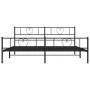 Estructura de cama cabecero y estribo metal negro 193x203 cm de , Camas y somieres - Ref: Foro24-355487, Precio: 117,31 €, De...