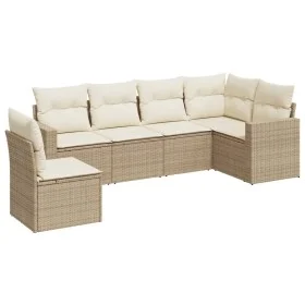 Garden sofa set with cushions 6 pieces beige synthetic rattan by , Garden sets - Ref: Foro24-3219018, Price: 419,98 €, Discou...