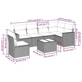 7-piece garden dining set and black synthetic rattan cushions by , Garden sets - Ref: Foro24-3219026, Price: 420,28 €, Discou...