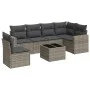7-piece garden sofa set with gray PE rattan cushions by , Garden sets - Ref: Foro24-3219030, Price: 416,09 €, Discount: %