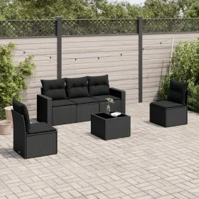 6-piece garden sofa set and black synthetic rattan cushions by , Modular outdoor sofas - Ref: Foro24-3251132, Price: 379,31 €...