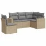 Garden sofa set with cushions 5 pieces beige synthetic rattan by , Modular outdoor sofas - Ref: Foro24-3251306, Price: 388,01...
