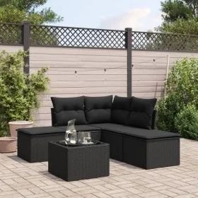6-piece garden sofa set and black synthetic rattan cushions by , Garden sets - Ref: Foro24-3217725, Price: 325,55 €, Discount: %