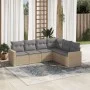 Garden sofa set with cushions 6 pieces beige synthetic rattan by , Modular outdoor sofas - Ref: Foro24-3251346, Price: 433,13...