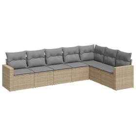 7-piece garden sofa set and beige synthetic rattan cushions by , Modular outdoor sofas - Ref: Foro24-3251386, Price: 481,92 €...