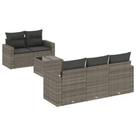 6-piece garden furniture set and gray synthetic rattan cushions by , Modular outdoor sofas - Ref: Foro24-3251037, Price: 417,...