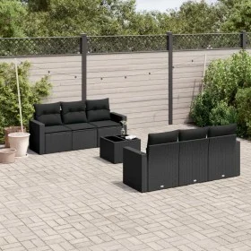 7-piece garden dining set and black synthetic rattan cushions by , Modular outdoor sofas - Ref: Foro24-3251042, Price: 521,27...