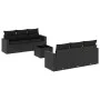Set de comedor de jardín 7 pzas y cojines ratán sintético negro de , Sofás modulares de exterior - Ref: Foro24-3251042, Preci...