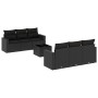 Set de comedor de jardín 7 pzas y cojines ratán sintético negro de , Sofás modulares de exterior - Ref: Foro24-3251042, Preci...