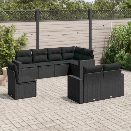 8-piece garden sofa set and black synthetic rattan cushions by , Modular outdoor sofas - Ref: Foro24-3251572, Price: 584,56 €...