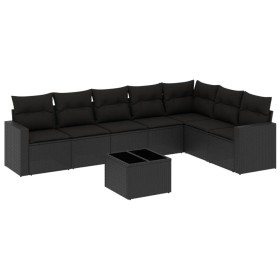 8-teiliges Gartensofa-Set und schwarze synthetische Rattankissen von , Gartensets - Ref: Foro24-3219045, Preis: 499,31 €, Rab...