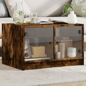 Couchtisch mit Glastüren aus geräucherter Eiche, 68 x 50 x 42 cm von , Couchtisch - Ref: Foro24-836368, Preis: 43,89 €, Rabat...