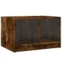 Mesa de centro con puertas de vidrio roble ahumado 68x50x42 cm de , Mesas de centro - Ref: Foro24-836368, Precio: 43,89 €, De...