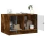 Mesa de centro con puertas de vidrio roble ahumado 68x50x42 cm de , Mesas de centro - Ref: Foro24-836368, Precio: 43,89 €, De...