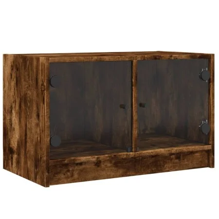 TV cabinet with smoked oak glass doors 68x37x42 cm by , TV Furniture - Ref: Foro24-836361, Price: 38,08 €, Discount: %