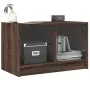 Mueble de TV con puertas de vidrio marrón roble 68x37x42 cm de , Muebles TV - Ref: Foro24-836363, Precio: 39,01 €, Descuento: %