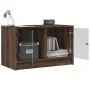 Mueble de TV con puertas de vidrio marrón roble 68x37x42 cm de , Muebles TV - Ref: Foro24-836363, Precio: 39,01 €, Descuento: %