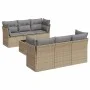 7-teiliges Gartensofa-Set und beige synthetische Rattankissen von , Gartensets - Ref: Foro24-3249098, Preis: 453,10 €, Rabatt: %