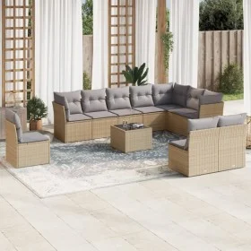11-piece garden sofa set with beige synthetic rattan cushions by , Garden sets - Ref: Foro24-3217809, Price: 643,37 €, Discou...