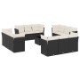 Garden sofa and cushion set 13 pieces black synthetic rattan by , Garden sets - Ref: Foro24-3249175, Price: 885,09 €, Discoun...