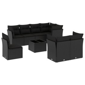 8-teiliges Gartensofa-Set und schwarze synthetische Rattankissen von , Gartensets - Ref: Foro24-3249774, Preis: 603,40 €, Rab...