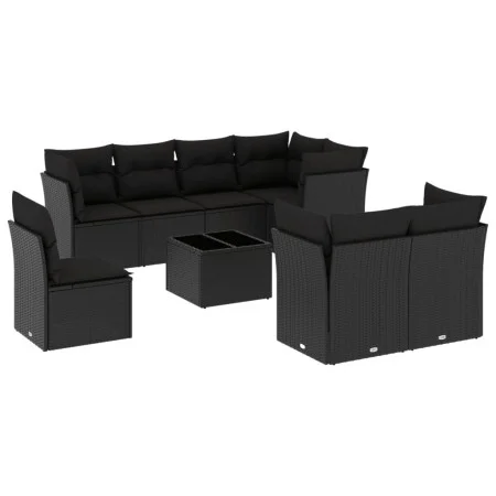 8-teiliges Gartensofa-Set und schwarze synthetische Rattankissen von , Gartensets - Ref: Foro24-3249774, Preis: 583,72 €, Rab...