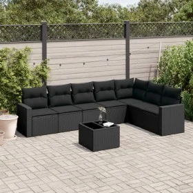 8-piece garden sofa set and black synthetic rattan cushions by , Modular outdoor sofas - Ref: Foro24-3251392, Price: 530,60 €...