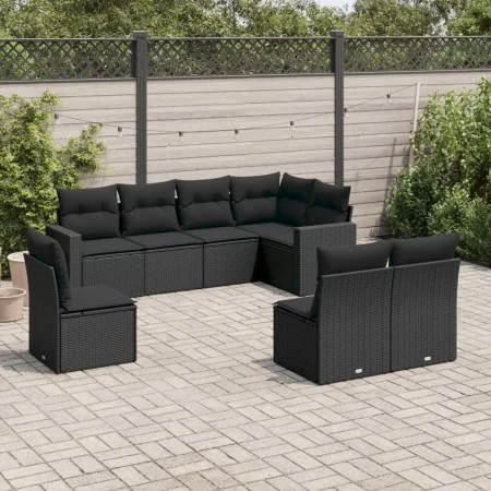 8-piece garden sofa set and black synthetic rattan cushions by , Modular outdoor sofas - Ref: Foro24-3251402, Price: 512,44 €...