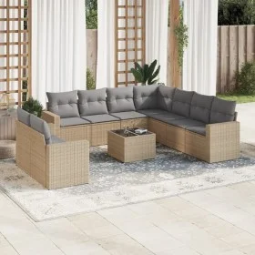 Garden sofa set with beige cushions 10 pieces synthetic rattan by , Modular outdoor sofas - Ref: Foro24-3251496, Price: 738,3...