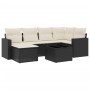7-teiliges Garten-Essset und schwarze Kissen aus synthetischem Rattan von , Modulare Sofas für den Außenbereich - Ref: Foro24...