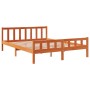 Estructura cama con cabecero madera pino marrón cera 150x200 cm de , Camas y somieres - Ref: Foro24-844398, Precio: 110,01 €,...