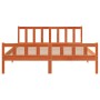 Estructura cama con cabecero madera pino marrón cera 150x200 cm de , Camas y somieres - Ref: Foro24-844398, Precio: 110,01 €,...