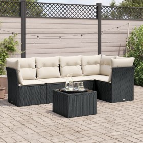 6-piece garden sofa set and black synthetic rattan cushions by , Garden sets - Ref: Foro24-3249445, Price: 371,92 €, Discount: %