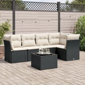 6-piece garden sofa set and black synthetic rattan cushions by , Garden sets - Ref: Foro24-3249445, Price: 372,61 €, Discount: %