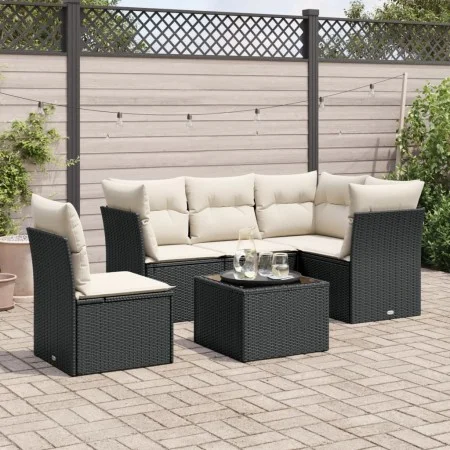 6-piece garden sofa set and black synthetic rattan cushions by , Garden sets - Ref: Foro24-3249485, Price: 373,68 €, Discount: %