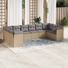 Gartensofa-Set mit beigen Kissen, 10-teilig, synthetisches Rattan von , Gartensets - Ref: Foro24-3250038, Preis: 612,04 €, Ra...