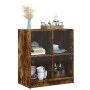 Armario auxiliar puertas de vidrio roble ahumado 68x37x75,5 cm de , Aparadores - Ref: Foro24-836382, Precio: 74,27 €, Descuen...