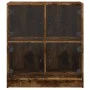 Armario auxiliar puertas de vidrio roble ahumado 68x37x75,5 cm de , Aparadores - Ref: Foro24-836382, Precio: 74,27 €, Descuen...