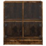 Beistellschrank mit Glastüren aus geräucherter Eiche, 68 x 37 x 75,5 cm von , Sideboards - Ref: Foro24-836382, Preis: 77,32 €...