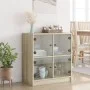 Beistellschrank mit Glastüren Sonoma-Eiche 68x37x75,5 cm von , Sideboards - Ref: Foro24-836380, Preis: 75,29 €, Rabatt: %