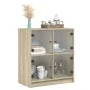 Beistellschrank mit Glastüren Sonoma-Eiche 68x37x75,5 cm von , Sideboards - Ref: Foro24-836380, Preis: 75,29 €, Rabatt: %