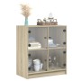 Beistellschrank mit Glastüren Sonoma-Eiche 68x37x75,5 cm von , Sideboards - Ref: Foro24-836380, Preis: 76,24 €, Rabatt: %
