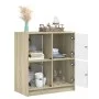 Beistellschrank mit Glastüren Sonoma-Eiche 68x37x75,5 cm von , Sideboards - Ref: Foro24-836380, Preis: 75,29 €, Rabatt: %