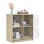 Beistellschrank mit Glastüren Sonoma-Eiche 68x37x75,5 cm von , Sideboards - Ref: Foro24-836380, Preis: 76,24 €, Rabatt: %