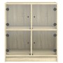 Armario auxiliar puertas de vidrio roble Sonoma 68x37x75,5 cm de , Aparadores - Ref: Foro24-836380, Precio: 76,16 €, Descuent...