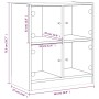 Beistellschrank mit Glastüren Sonoma-Eiche 68x37x75,5 cm von , Sideboards - Ref: Foro24-836380, Preis: 76,24 €, Rabatt: %