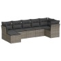 7-piece garden sofa set with gray PE rattan cushions by , Garden sets - Ref: Foro24-3217970, Price: 387,24 €, Discount: %